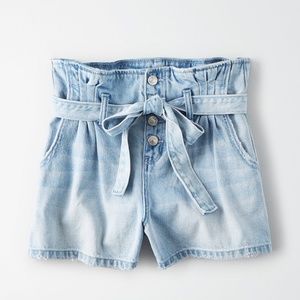 Ae paper bag high waisted shorts
